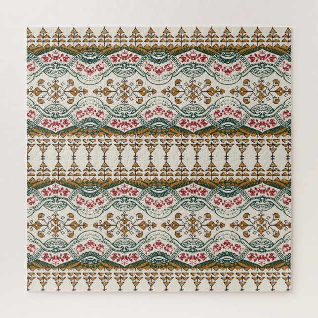 Puzzle Elegante borde de Boho floral étnico (Vertical)