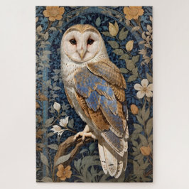 Puzzle Elegante búho de grano William Morris inspirado en