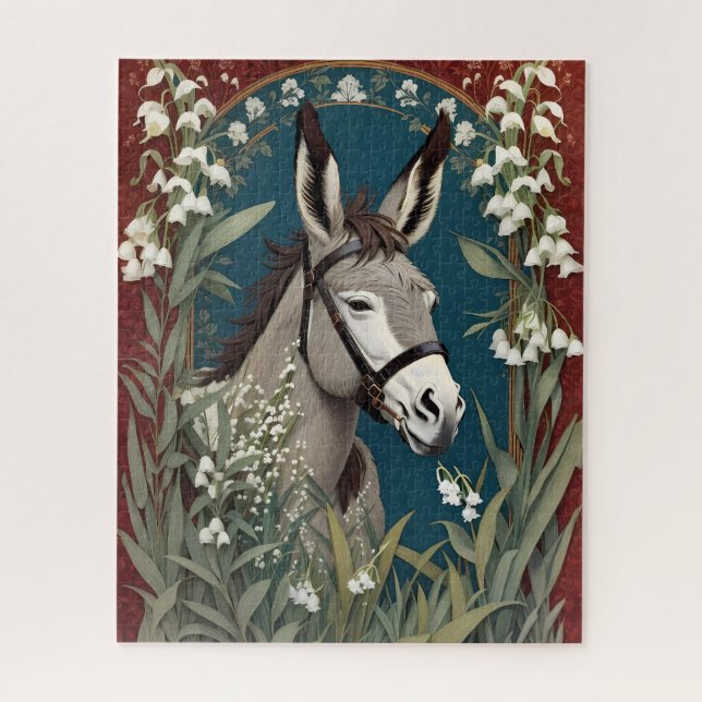 Puzzle Elegante burro y Lily de las Flores del Valle (Vertical)