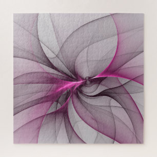 Puzzle Elegante Caos Moderno Arte Abstracto Fractal Rosa
