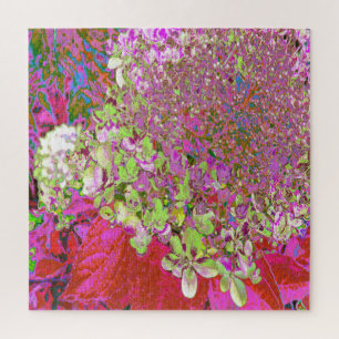 Puzzle Elegante Chartreuse Verde, Rosa y Azul Hydrangea