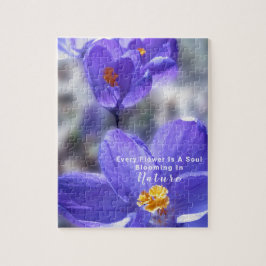 Puzzle Elegante cita fotográfica de Crocus púrpura