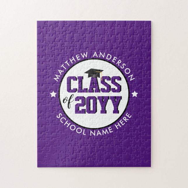 Puzzle Elegante Clase Real Morada de Graduación 2023 (Vertical)