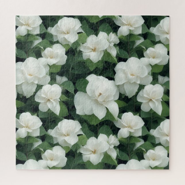 Puzzle Elegante clásico verde botánico floral (Vertical)