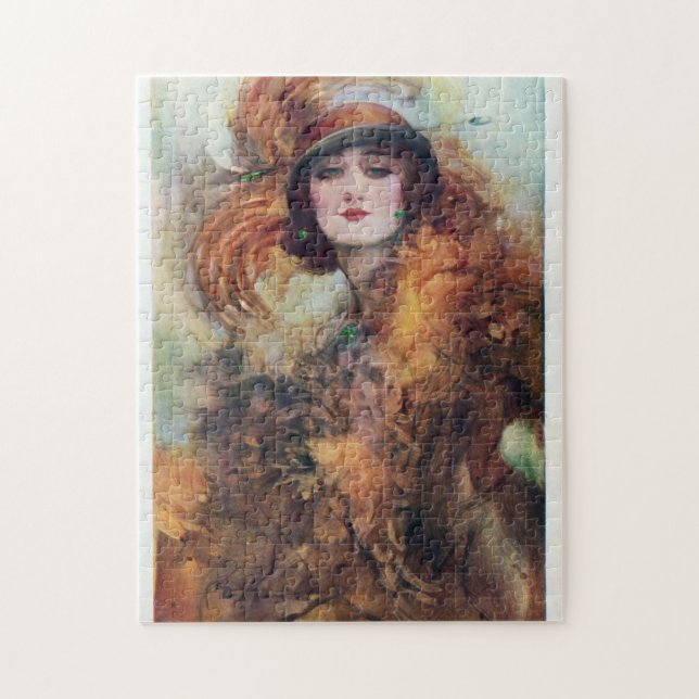 Puzzle Elegante dama de época Art Deco (Vertical)