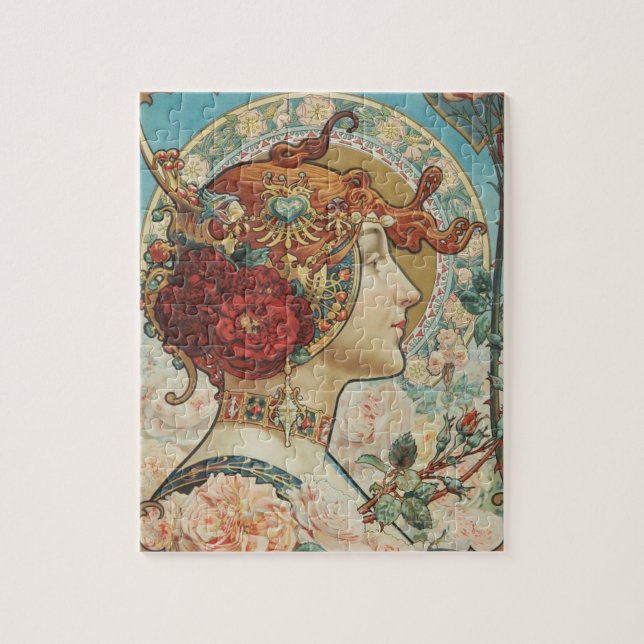 Puzzle Elegante dama y Rosas Hingre (Vertical)