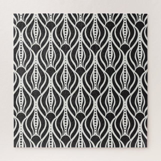 Puzzle Elegante damasco floral, arte nuevo sin costura (Vertical)