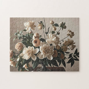 Puzzle Elegante, de inspiración vintage, floral suave y d