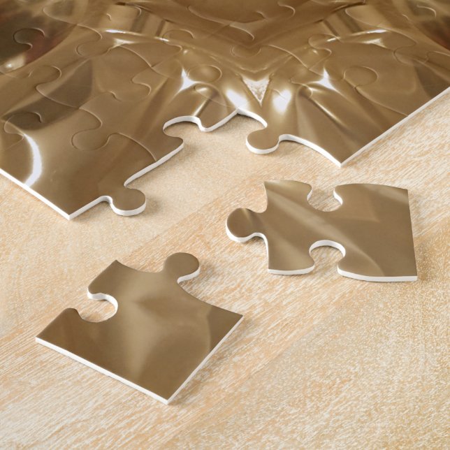 Puzzle Elegante diseño estelar de estrella dorada marrón  (Lado)
