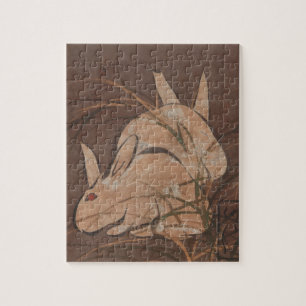 Puzzle Elegante época japonesa de Edo conejos rompecabeza