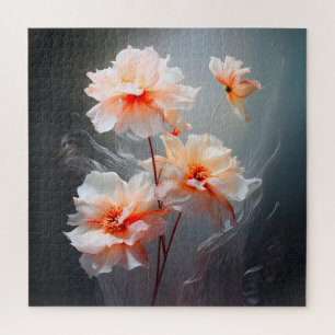 Puzzle Elegante Flor de Tono Rosado con Flujo Brumoso Abs