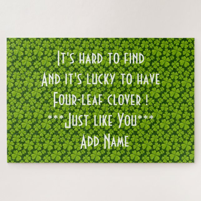 Puzzle Elegante Floral de trébol de cuatro hojas (Horizontal)