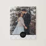 Puzzle Elegante fotograma redondo monograma<br><div class="desc">Monograma moderno y diseño fotográfico personalizado.</div>
