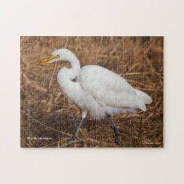 Puzzle Elegante Gran Egret en los carrizos