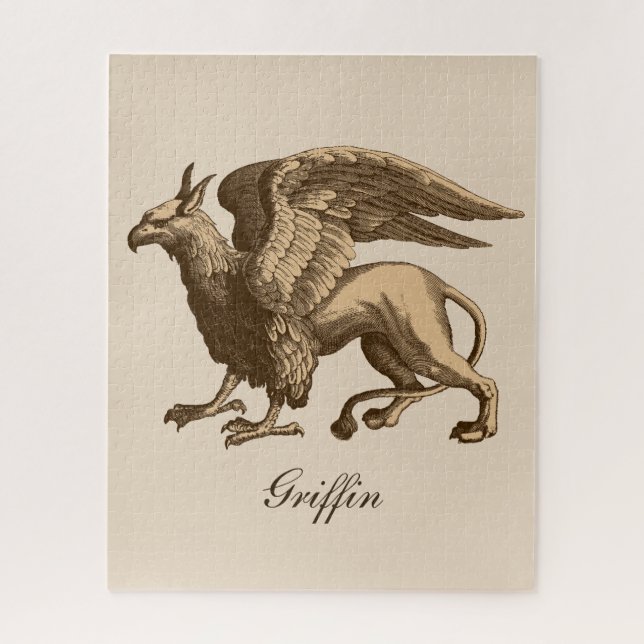 Puzzle Elegante Griffin Marrón y Beige - Bestia Legendari (Vertical)