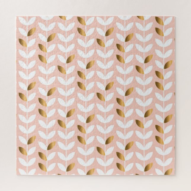 Puzzle Elegante Leafs de Oro: Rosy Vintage. (Vertical)