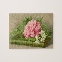 Elegante libro elegante de flores de época peony