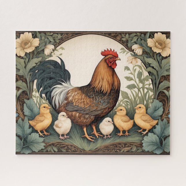 Puzzle Elegante Madre Hen Con Chicas (Horizontal)