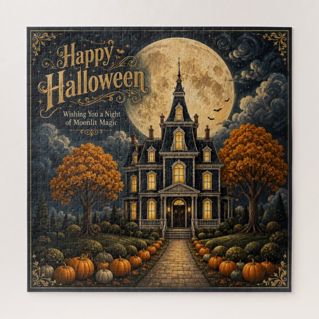 Puzzle Elegante Mansión Embrujada Halloween (Vertical)