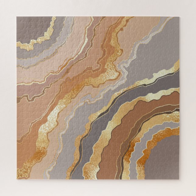 Puzzle Elegante Mármol Dorado: Fondo Estilizado. (Vertical)