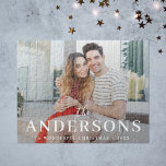 Puzzle Elegante minimalista moderno | Foto de pareja de N<br><div class="desc">Un elegante y moderno rompecabezas de fotos jigswa con tu apellido que aparece en la tipografía clásica emparejado con escritura manuscrita en blanco sobre tu fotografía de tamaño completo. Su foto especial se verá magnífica en este diseño único, moderno y mínimo. Un diseño minimalista y elegante que destaca de la...</div>