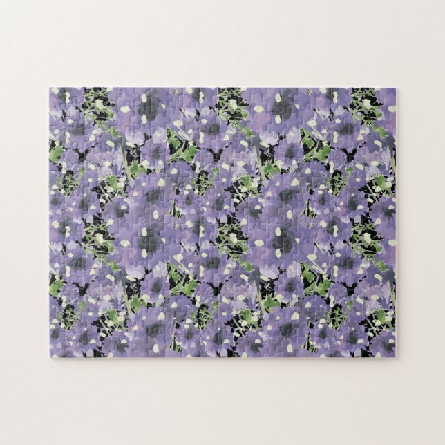 Puzzle Elegante morado floreado (Horizontal)