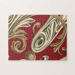 Puzzle Elegante Motif Botánico con Tan Foliage