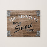 Puzzle Elegante nombre de familia de Personalizado de mad<br><div class="desc">Perfecto regalo para Calentamiento Familiar. Personalizar con el nombre de tu familia y tu imagen de fondo favorita.</div>