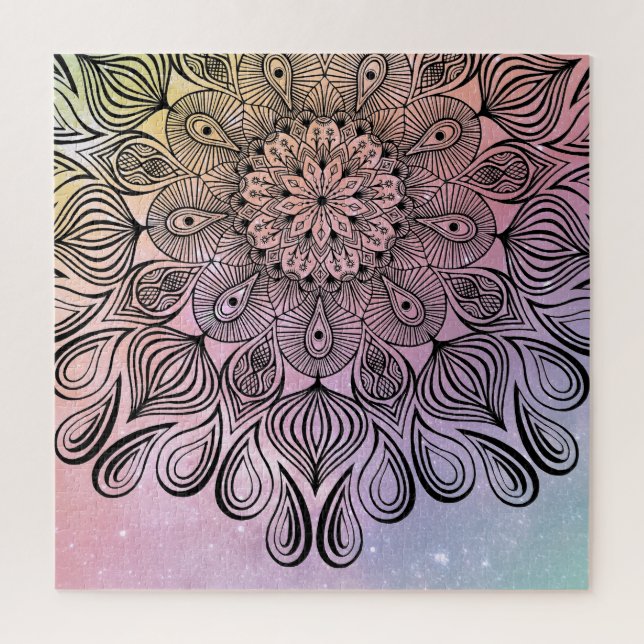 Puzzle Elegante Pastel Mandala Trippy Psicodelic Hippie (Vertical)