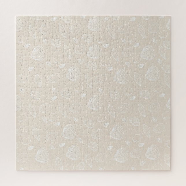 Puzzle Elegante Patrón Beige De Las Agujas Blancas (Vertical)