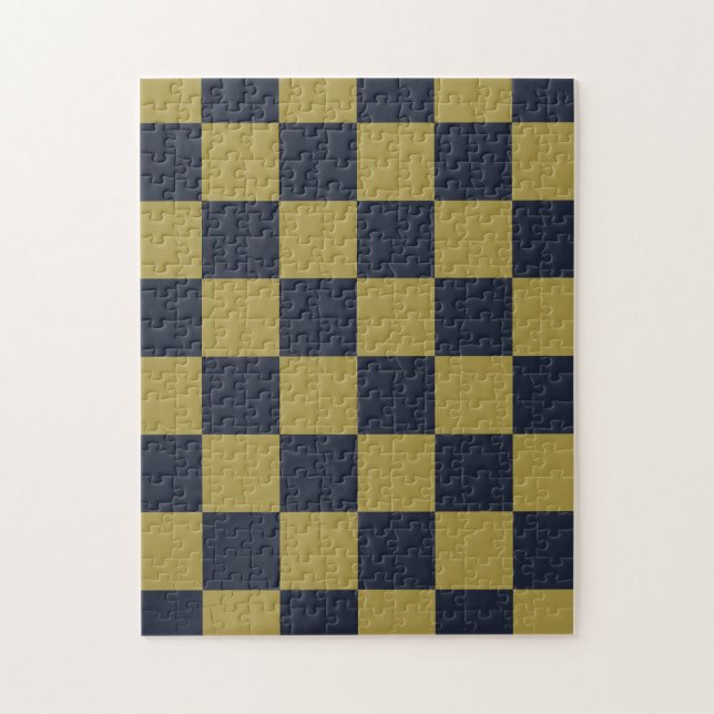 Puzzle Elegante patrón de oro y azul marino (Vertical)