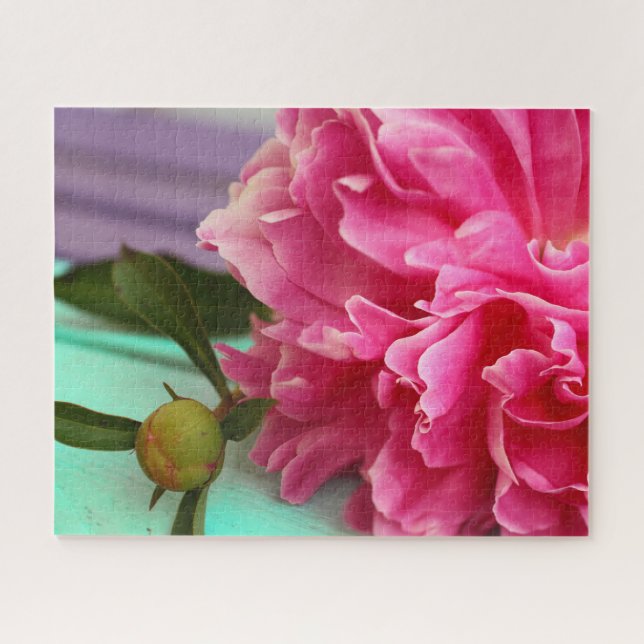 Puzzle Elegante Peony Peony Flower Botanical (Horizontal)