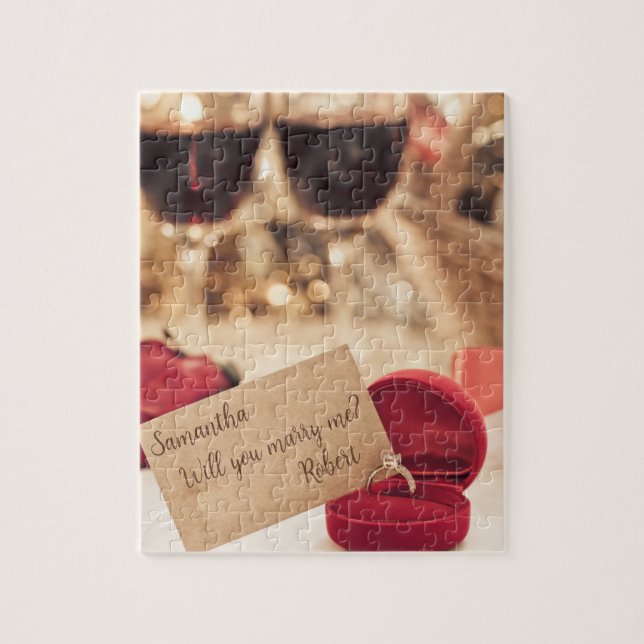 Puzzle Elegante Personalizado ¿Te Casarás Conmigo? (Vertical)