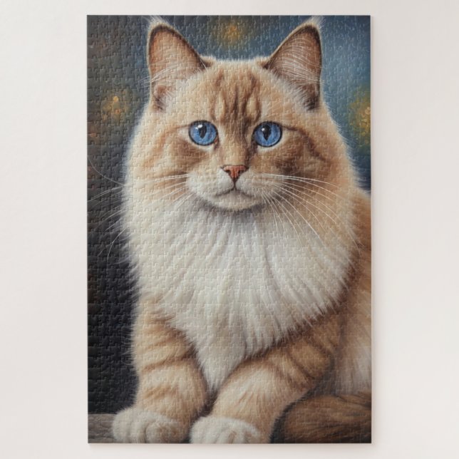 Puzzle Elegante pintura de gato de Ragdoll (Vertical)