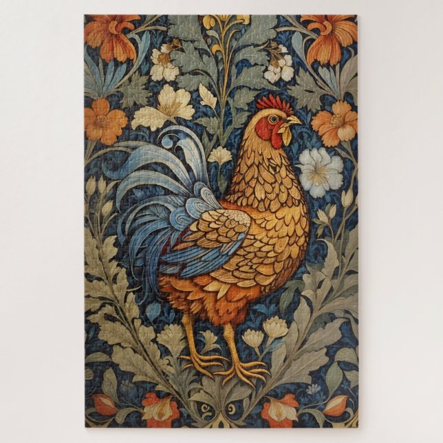 Puzzle Elegante Pollo William Morris Inspirado en Floral (Vertical)