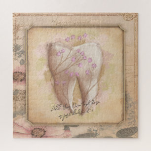Puzzle Elegante portátil de regalo odontológico antiguo d