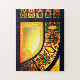 Puzzle elegante puerta de cristal con manchas victorianas