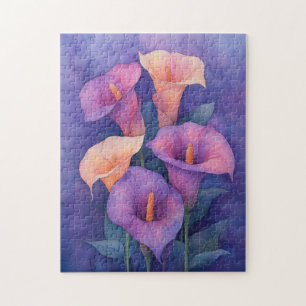 Puzzle Elegante púrpura Calla Lilies