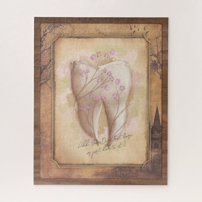 Puzzle Elegante regalo odontológico antiguo de moda (Vertical)