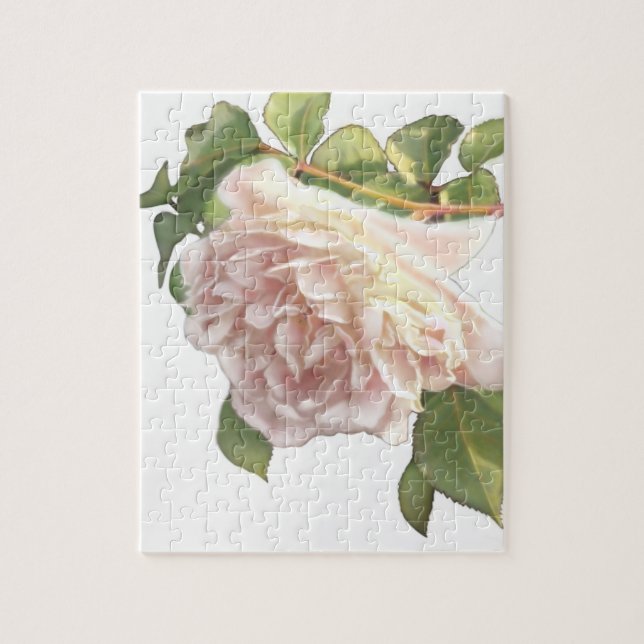Puzzle Elegante y polvoriento rosa naranja floral blanco (Vertical)