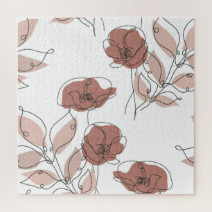 Puzzle Elegantes Flores De Adormidera Patrón Sin Maravill
