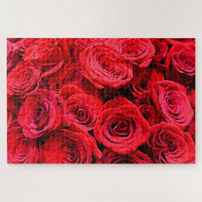 Puzzle Elegantes flores rojas florales Roses Rojos rosa j (Horizontal)