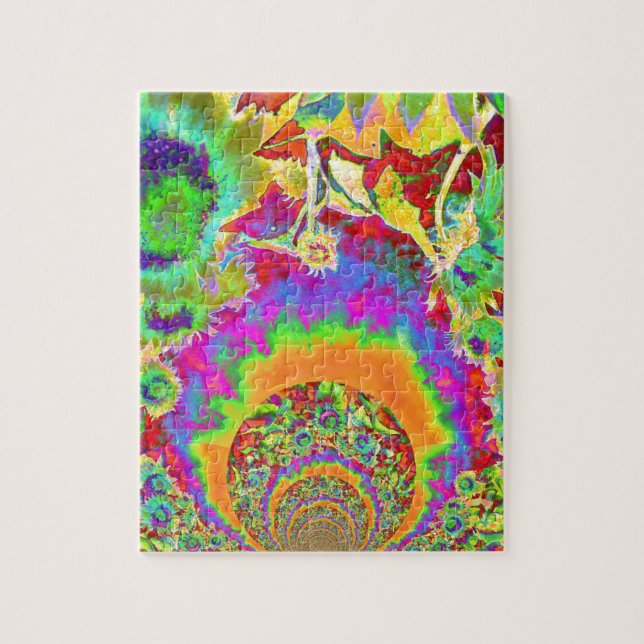 Puzzle Elegantes girasoles bohemios retro (Vertical)