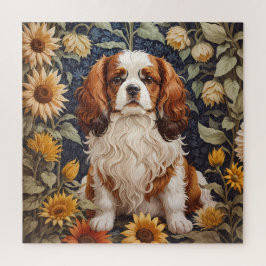 Puzzle Elegantes girasoles Cavalier King Charles Spaniel