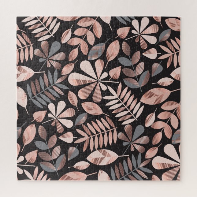 Puzzle Elegantes hojas otoñales: Geométricas Pastel (Vertical)