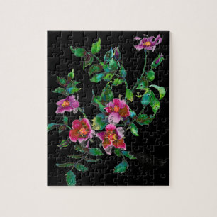 Puzzle Elegantes rosas de floraciones de color magenta ro