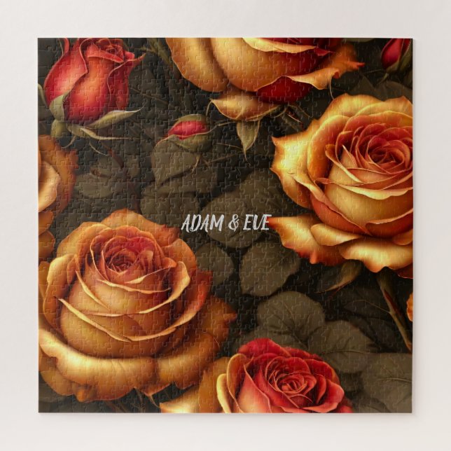 Puzzle Elegantes Rosas dorados San Valentín especial (Vertical)