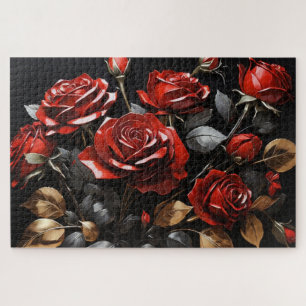 Puzzle Elegantes rosas rojas