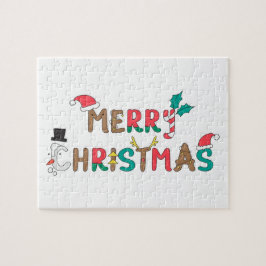 Puzzle Elemento de palabra Feliz Navidad
