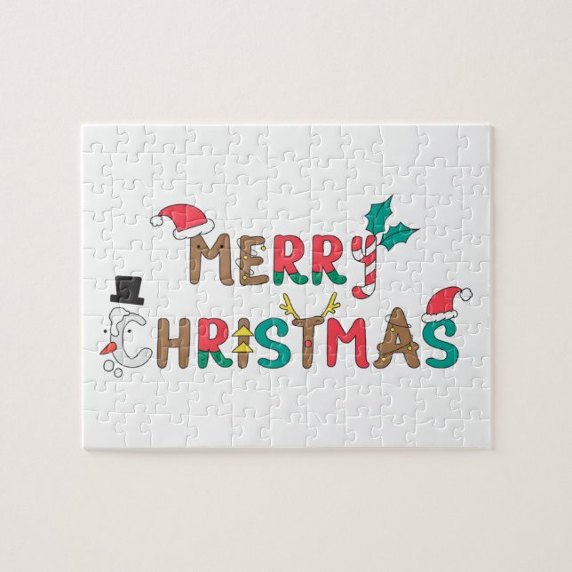Puzzle Elemento de palabra Feliz Navidad (Horizontal)